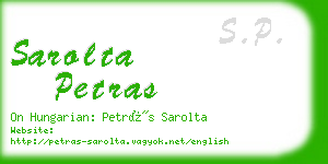 sarolta petras business card